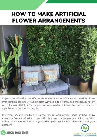 How to Make Artificial Flower Arrangements