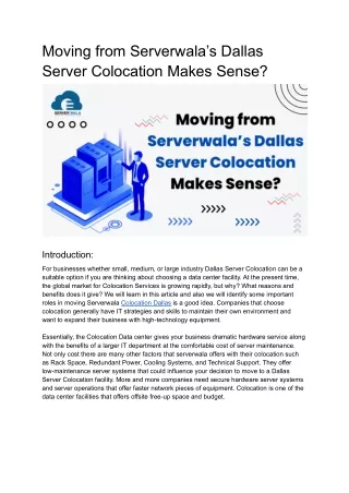 moving from serverwala s dallas server colocation