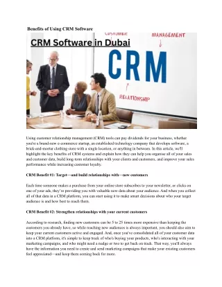 benefits of using crm software