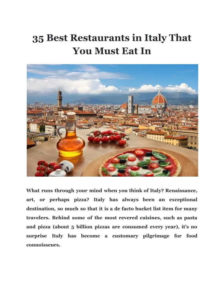 35 best restaurants in italy that you must eat in