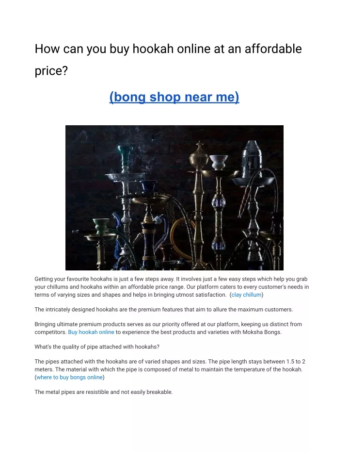 how can you buy hookah online at an affordable