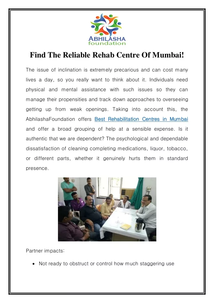 find the reliable rehab centre of mumbai