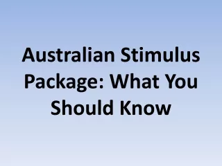australian stimulus package what you should know