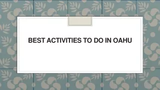 best activities to do in oahu