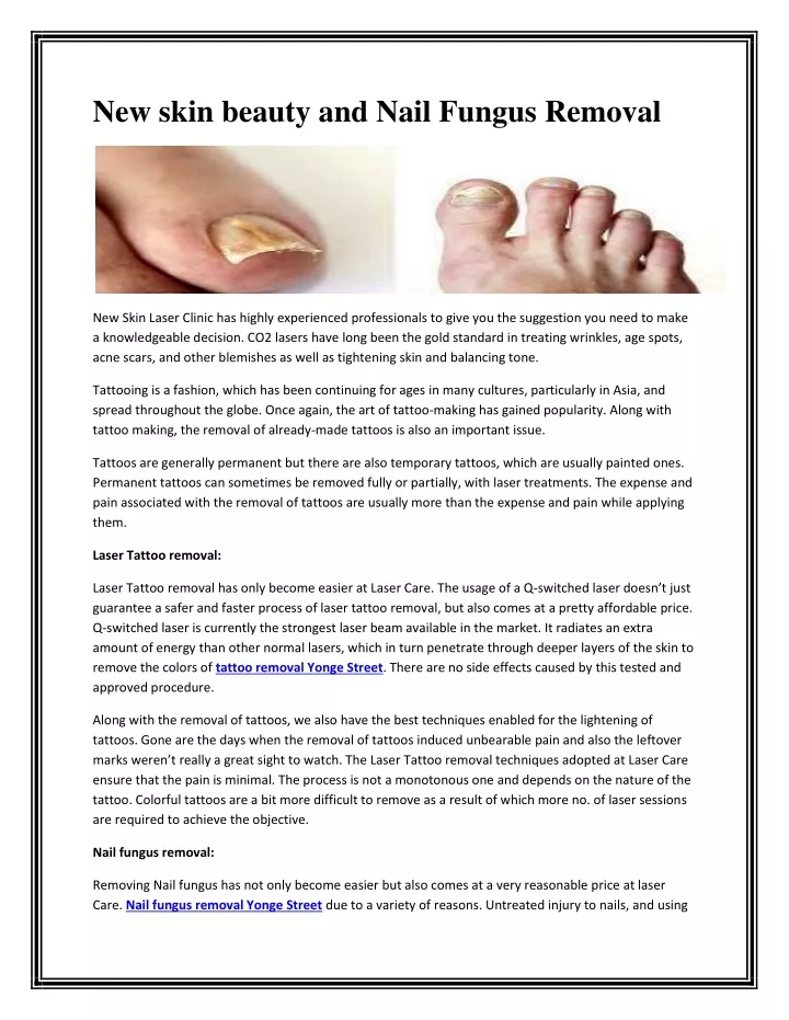 new skin beauty and nail fungus removal