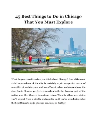 45 Best Things to Do in Chicago That You Must Explore