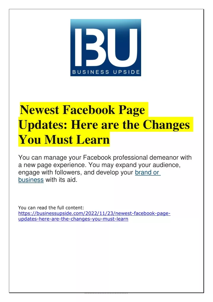 newest facebook page updates here are the changes