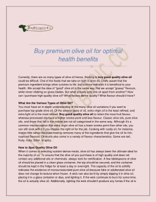 Buy good quality olive oil