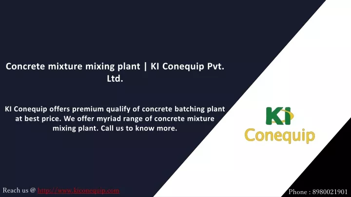 concrete mixture mixing plant ki conequip