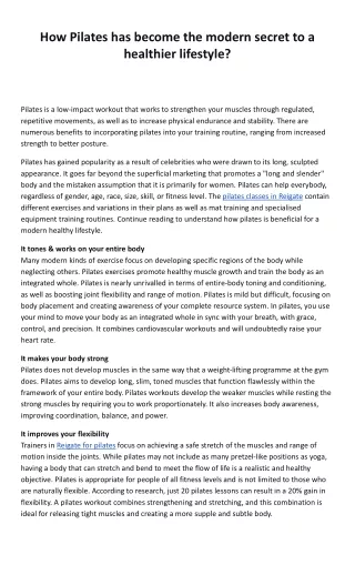 How Pilates has become the modern secret to a healthier lifestyle_