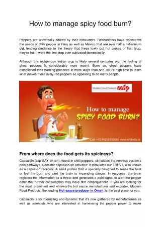 how to manage spicy food burn