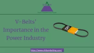 Importance of V-Belt in The Power Industry