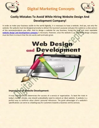 Choosing A Website Design And Development Company For Your Business