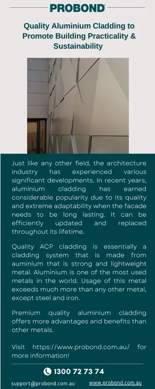 Quality Aluminium Cladding to Promote Building Practicality & Sustainability