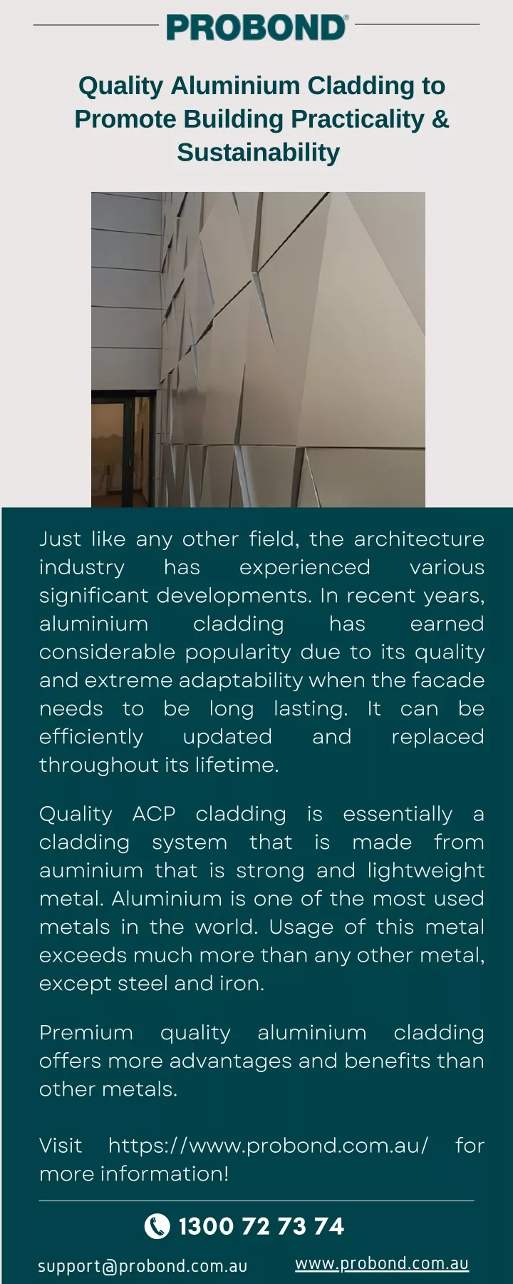 quality aluminium cladding to promote building