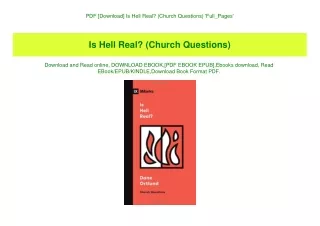 PDF [Download] Is Hell Real (Church Questions) 'Full_Pages'