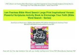 [ PDF ] Ebook I am Fearless Bible Word Search Large Print Inspirational Verses Powerful Scriptures Activity Book to Enco