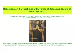 PDF) Reflections on the Teachings of St. Teresa of Jesus and St John of the Cross Vol. 2 Online