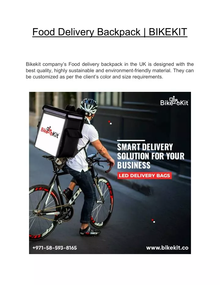 food delivery backpack bikekit