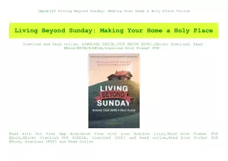[Epub]$$ Living Beyond Sunday Making Your Home a Holy Place Online