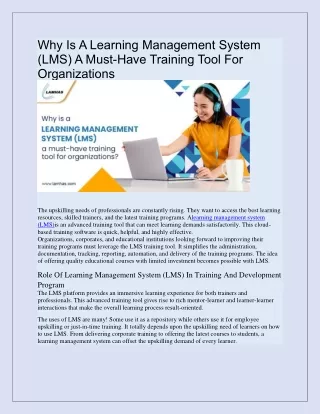 Why Is A Learning Management System