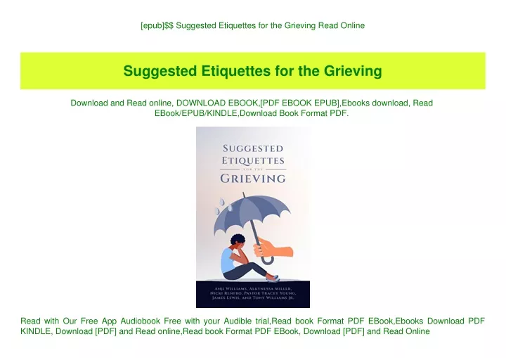 epub suggested etiquettes for the grieving read