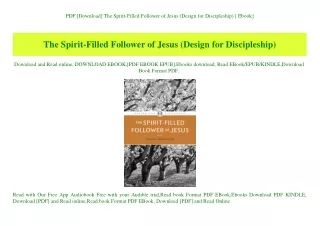 PDF [Download] The Spirit-Filled Follower of Jesus (Design for Discipleship) [ Ebook]