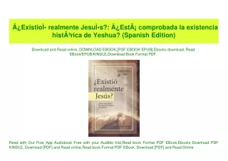 PDF) Ã‚Â¿ExistioÃŒÂ realmente JesuÃŒÂs Ã‚Â¿EstÃƒÂ¡ comprobada la existencia histÃƒÂ³rica de Yeshua (Spanish Edition) (