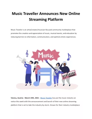 Launch of New Streaming Service By Music Traveler