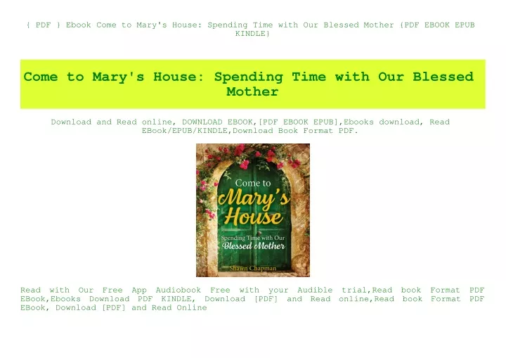 pdf ebook come to mary s house spending time with