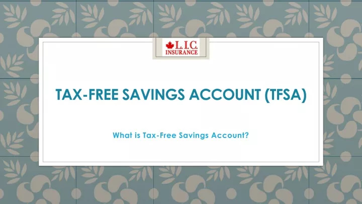 tax free savings account tfsa