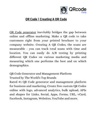 QR Code | Creating A QR Code