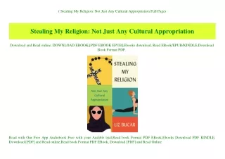 (B.O.O.K.$ Stealing My Religion Not Just Any Cultural Appropriation Full Pages