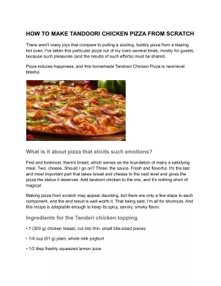 how to make tandoori chicken pizza from scratch
