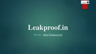 Leakproof- PU Injection Grouting in Mumbai.