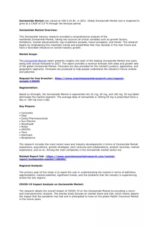 zonisamide market was valued
