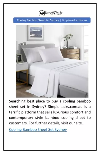 Cooling Bamboo Sheet Set Sydney | Simplenacks.com.au