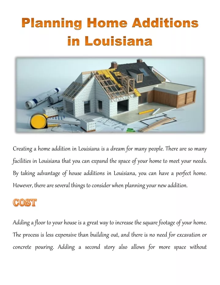 creating a home addition in louisiana is a dream