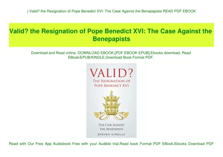 valid the resignation of pope benedict