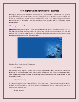 How digital world beneficial for business