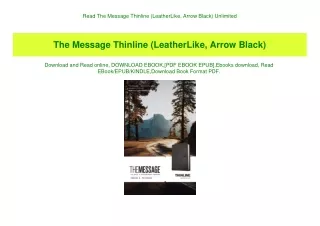 Read The Message Thinline (LeatherLike  Arrow Black) Unlimited