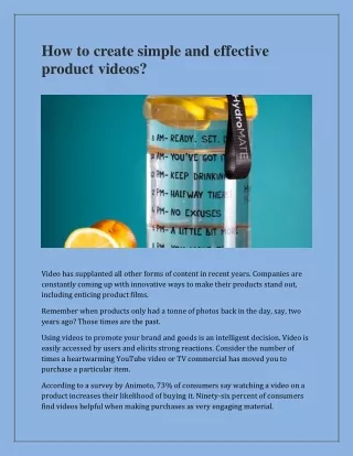 How to create simple and effective product videos