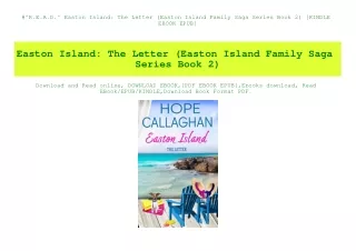 #^R.E.A.D.^ Easton Island The Letter (Easton Island Family Saga Series Book 2) [KINDLE EBOOK EPUB]
