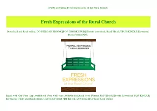 [PDF] Download Fresh Expressions of the Rural Church (READ PDF EBOOK)