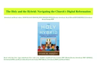 PDF) The Holy and the Hybrid Navigating the Church's Digital Reformation Full PDF