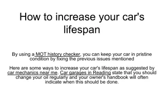 how to increase your car s lifespan