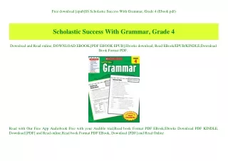 Free download [epub]$$ Scholastic Success With Grammar  Grade 4 (Ebook pdf)