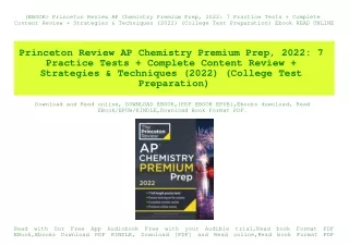 (EBOOK Princeton Review AP Chemistry Premium Prep  2022 7 Practice Tests   Complete Content Review   Strategies & Techni