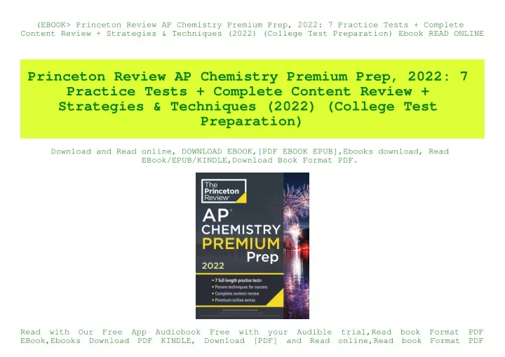 PPT (EBOOK Princeton Review AP Chemistry Premium Prep 2022 7 Practice