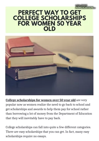 Perfect Way to Get College Scholarships for Women 50 Year Old